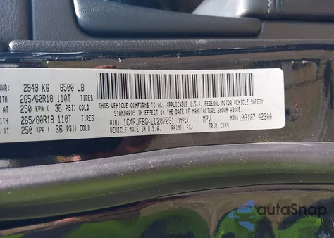 2020 Jeep Grand Cherokee Limited 4X4 z USA, uszkodzony, nr VIN 1C4RJFBG4LC207091